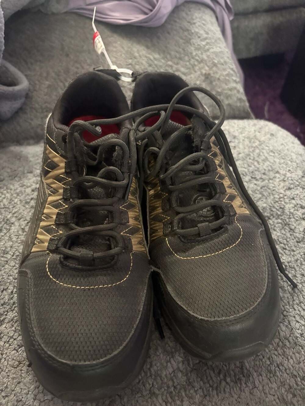 Skechers Work Fannter Size 8.5 Black Rose Gold Sneaker